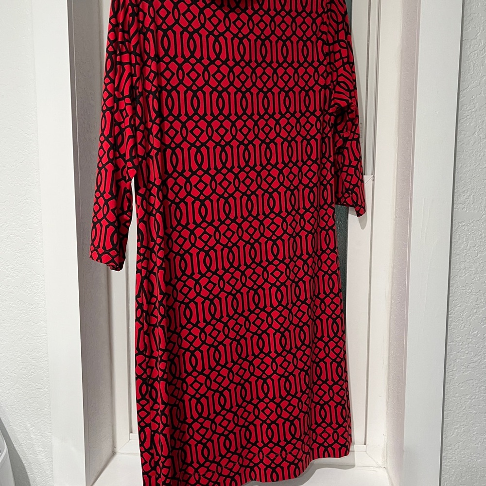 Lulu-B Red and Black Geometric Dress - Picture 3 of 3